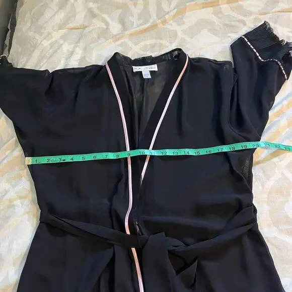 Oscar de la renta black sheer‎ long robe women’s small